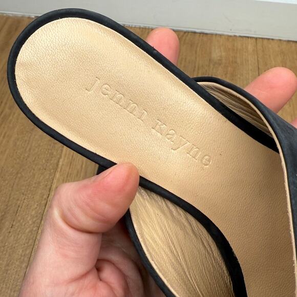 NEW Jenni Kayne Black Oiled Leather Kitten Heel Mule Pointed Toe Size 36 (US 6) - Picture 6 of 13